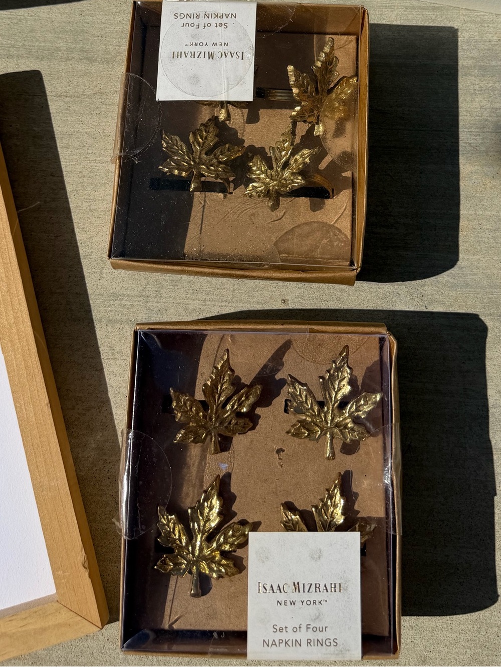 Isaac Mizrahi Gold Leaf Napkin Rings - Set of Four